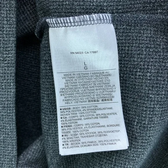 **SOLD**Banana Republic Mens Shirt Large Gray Long Sleeve Thermal Snap Pockets - Picture 12 of 12